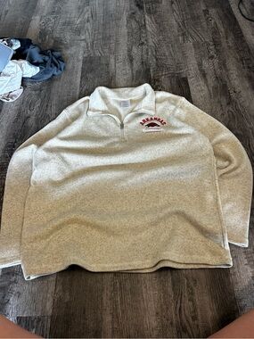 Hanes Cream Quarter-Zip Arkansas Pullover